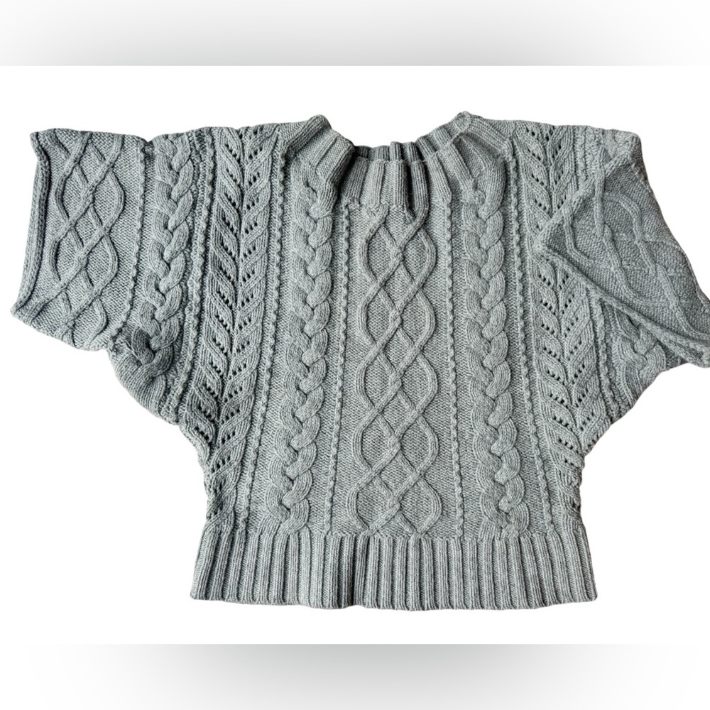 Express Heather Gray Cable Knit Sweater S